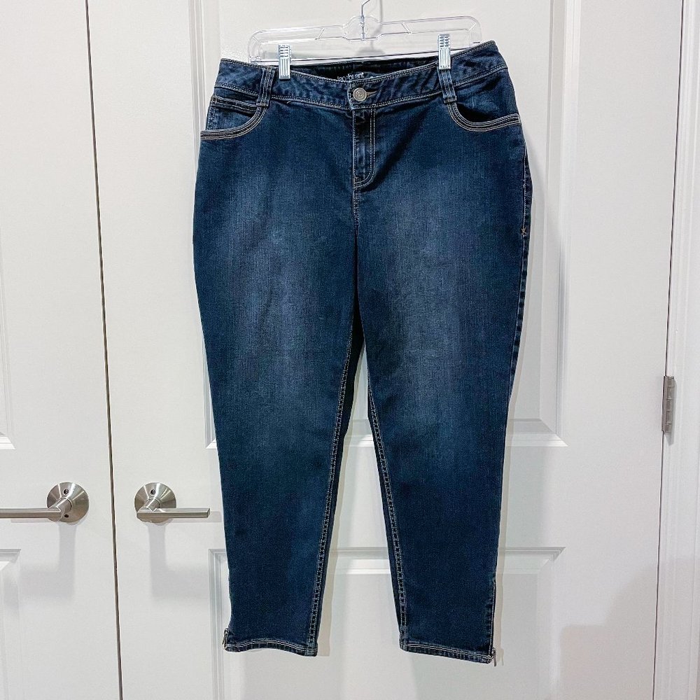 Lane Bryant Genius Fit Zip Ankle Jeans